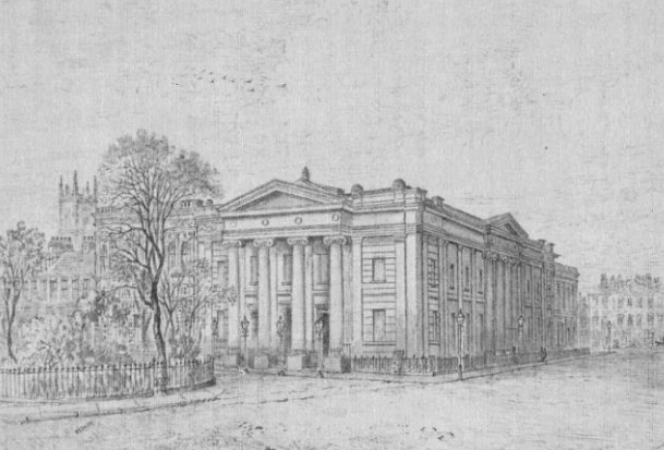 Old black and white photograph of grand old building