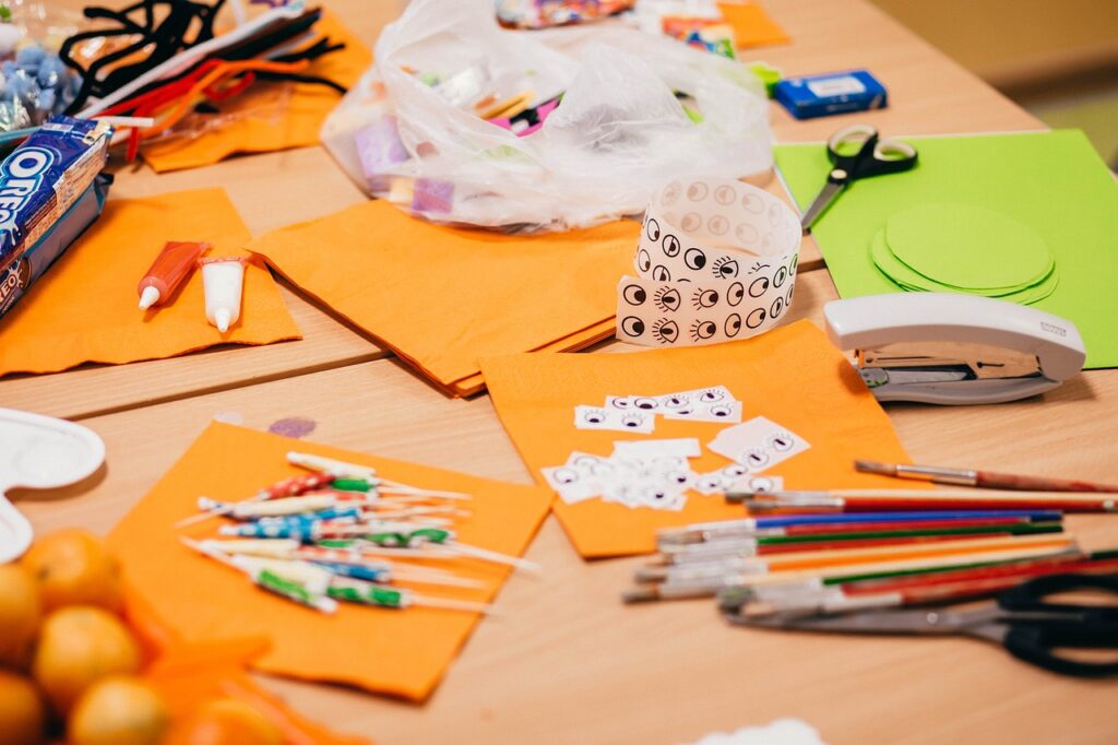 A variety of crafting materials